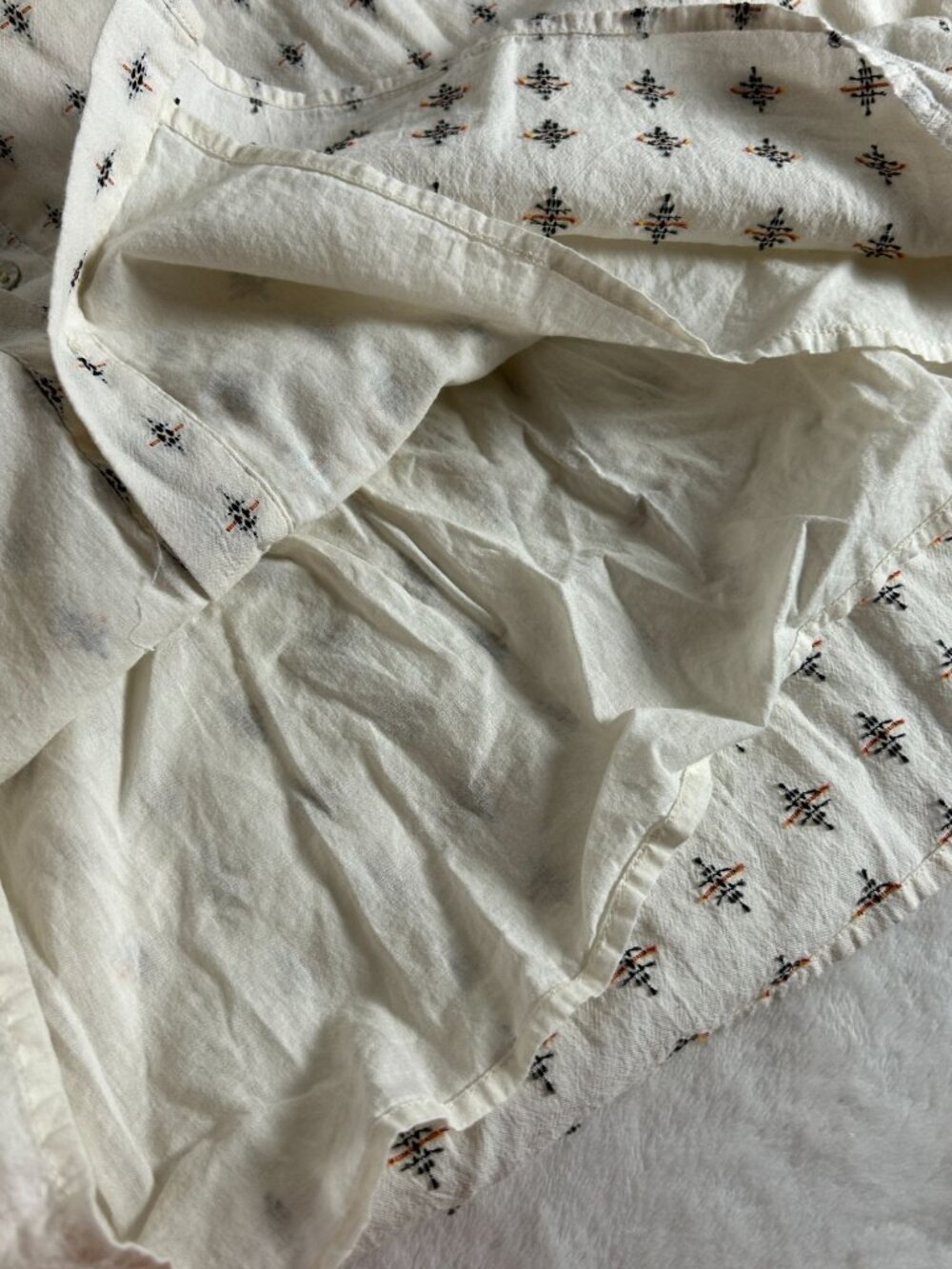 Anthropologie DRA Los Angeles Cream Embroidered Button Mini Dress XS Puff Sleeve - Picture 10 of 10